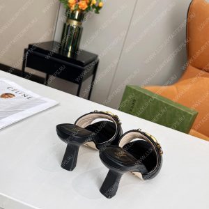 GUCCI DOUBLE G SLIDE SANDAL LEATHER BLACK 674839 - Image 8