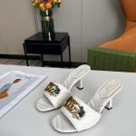 GUCCI WOMEN'S DOUBLE G SLIDE SANDAL LEATHER WHITE 4183228