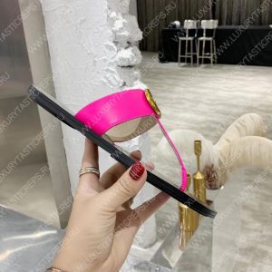 GUCCI LEATHER THONG SANDAL WITH DOUBLE G PINK 497444 - Image 7