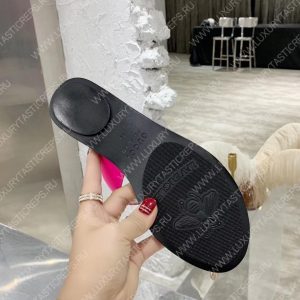 GUCCI LEATHER THONG SANDAL WITH DOUBLE G PINK 497444 - Image 9