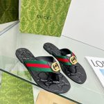 GUCCI GG THONG WEB SANDAL GREEN, RED AND BLACK 612138