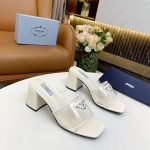 PRADA PLEXIGLAS AND PATENT LEATHER WHITE PATENT LEATHER 1XX644