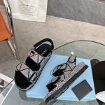 PRADA STAIN SANDALS WITH CRYSTALS WHITE 1X013N