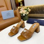 PRADA PLEXIGLAS & PATENT LEATHER SANDALS BROWN 1XX644