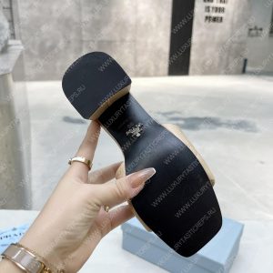 PRADA QUILTED NAPPA LEATHER HEELED SANDALS DESERT BEIGE 1XX583 - Image 6