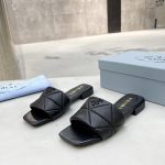 PRADA QUILTED NAPPA LEATHER SABOTS BLACK 1XX583