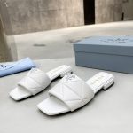 PRADA QUILTED NAPPA LEATHER SABOTS WHITE 1XX583