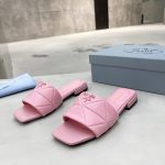 PRADA QUILTED NAPPA LEATHER SABOTS PINK 1XX583