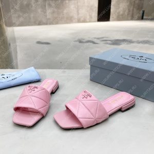 PRADA QUILTED NAPPA LEATHER SABOTS PINK 1XX583 - Image 4