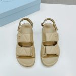 PRADA PADDED NAPPA LEATHER SANDALS DESERT BEIGE 1X721M