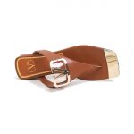 VALENTINO VLOGO SIGNATURE FLAT SANDAL BROWN WS0M21HWS_0CR