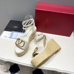 VALENTINO ANKLE STRAP WEDGE SANDAL WHITE 2W2S0F95BAE0NO