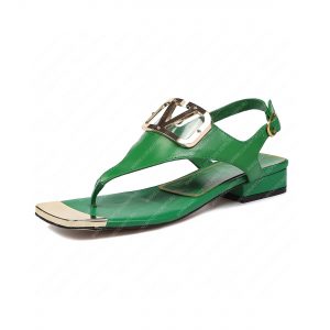 VALENTINO VLOGO SIGNATURE FLAT THONG SANDAL GREEN WS0EA7RZR_HG5 - Image 3