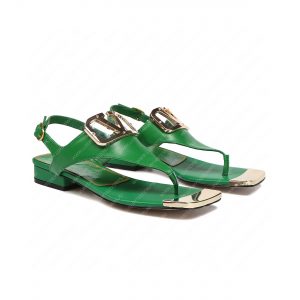 VALENTINO VLOGO SIGNATURE FLAT THONG SANDAL GREEN WS0EA7RZR_HG5 - Image 4