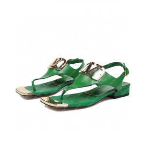 VALENTINO VLOGO SIGNATURE FLAT THONG SANDAL GREEN WS0EA7RZR_HG5 - Image 5