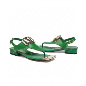 VALENTINO VLOGO SIGNATURE FLAT THONG SANDAL GREEN WS0EA7RZR_HG5 - Image 8