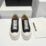 JIL SANDER LEATHER SNEAKERS BLACK AND WHITE D110ASH4