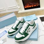 PRADA DOWNTOWN LEATHER SNEAKERS WHITE/MANGO 2EE364