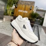 PRADA NYLON GABARDINE SNEAKERS WHITE/BLACK 1E804M