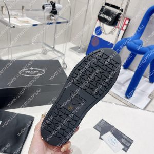 PRADA DOWNTOWN LEATHER SNEAKERS WHITE/BLACK 2EE364 - Image 9