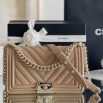 CHANEL BOY HANDBAG DARK NUDE A67086