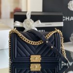 CHANEL Boy Handbag Navy blue A67086