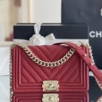 CHANEL Boy Handbag Red A67086