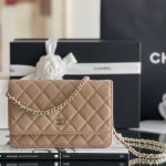 CHANEL Classic wallet on chain Beige AP0250