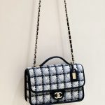 CHANEL Small Flap Bag with Top Handle Ecru, Gray, Beige & Black AS3653