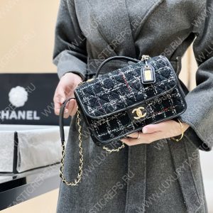 CHANEL Small Flap Bag with Top Handle Black, White & Multicolor AS3653 - Image 3