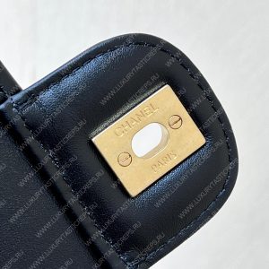 CHANEL Small Flap Bag with Top Handle Black, White & Multicolor AS3653 - Image 12