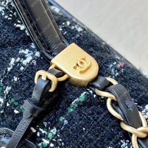 CHANEL Small Flap Bag with Top Handle Black, White & Multicolor AS3653 - Image 15