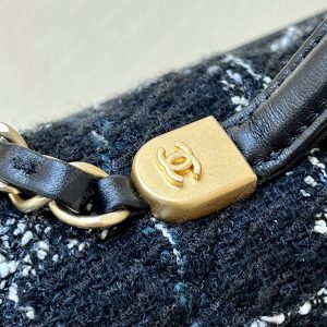 CHANEL Small Flap Bag with Top Handle Black, White & Multicolor AS3653 - Image 16