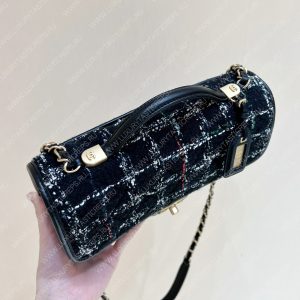 CHANEL Small Flap Bag with Top Handle Black, White & Multicolor AS3653 - Image 25