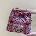 CHANEL 22 HANDBAG Pink, Burgundy & Multicolor AS3260