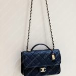 CHANEL Small Flap Bag with Top Handle Black AS3653