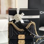 CHANEL Small Boy Handbag Black A67085