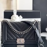 CHANEL Boy Handbag Black A67086