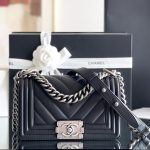 CHANEL Small Boy Handbag Black A67085