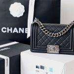 CHANEL Small Boy Handbag Black A67085