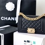 CHANEL Small Boy Handbag Black A67085