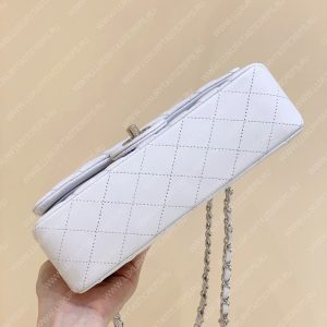 CHANEL Small Classic Handbag Bag White A01113 - Image 14