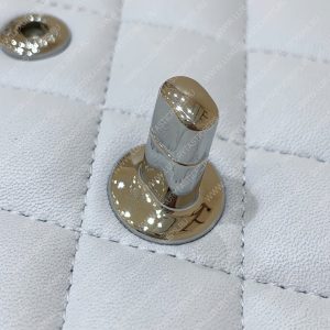 CHANEL Small Classic Handbag Bag White A01113 - Image 18