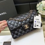 CHANEL Small Classic Handbag Bag Black A01113