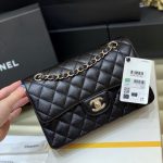 CHANEL Small Classic Handbag Bag Black A01113