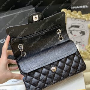 CHANEL Small Classic Handbag Bag Black A01113 - Image 6