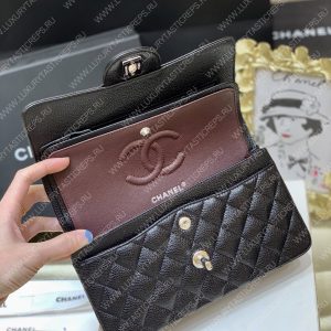 CHANEL Small Classic Handbag Bag Black A01113 - Image 7