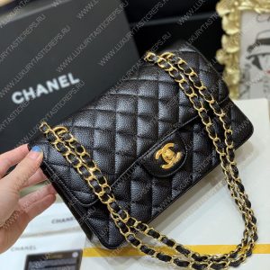 CHANEL Small Classic Handbag Bag Black A01113 - Image 20