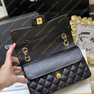 CHANEL Small Classic Handbag Bag Black A01113 - Image 25