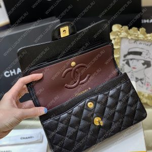 CHANEL Small Classic Handbag Bag Black A01113 - Image 26